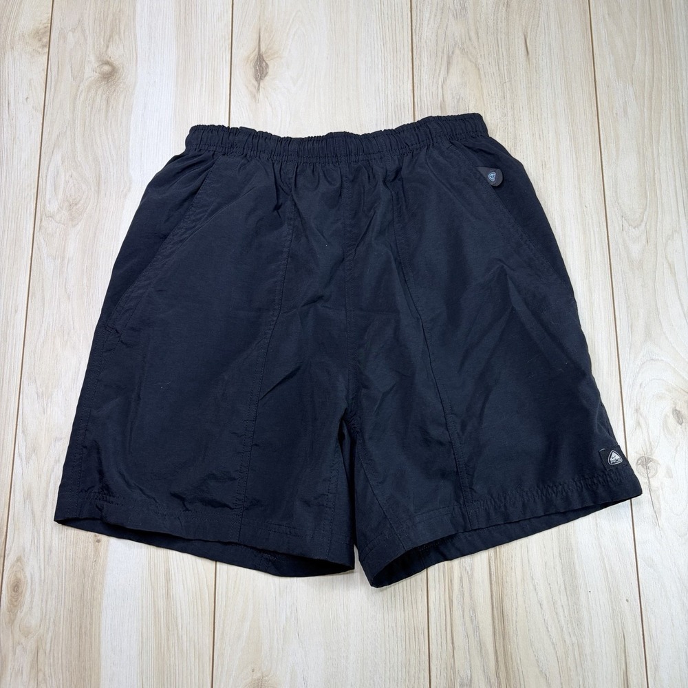 NIKE Mens ACG Performance Athletic Swim Shorts Black Size Small Vintage Y2K